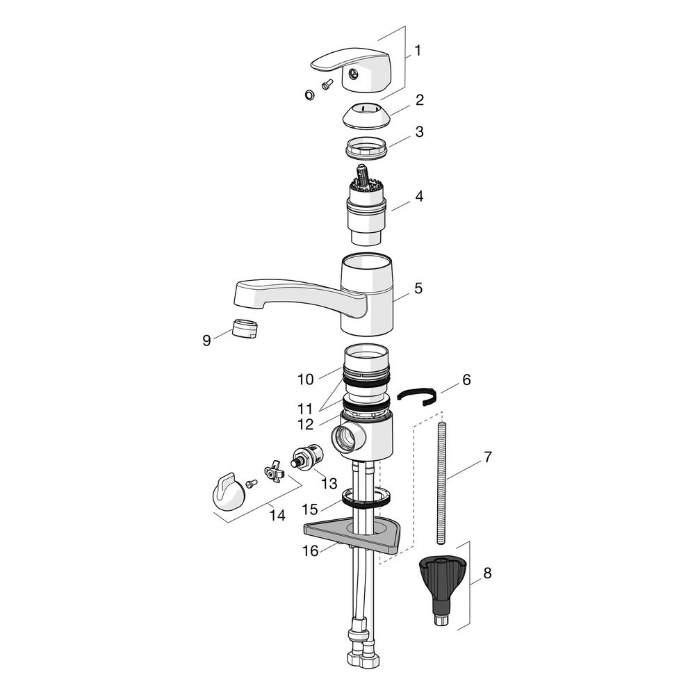 Hansa Pinto Einhebel-Küchenarmatur mit Spülmaschinenventil, Ausladung 213mm, DN 15, Chr... HANSA-45202293 4057304014741 (Abb. 7)