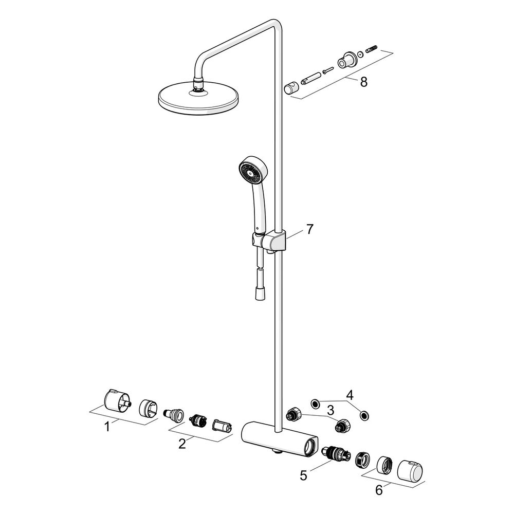Hansa Micra Regenbrause-Duscharmatur, 3-strahlig, Ausladung 445-470mm, Chrom, 44350130... HANSA-44350130 4057304012877 (Abb. 7)