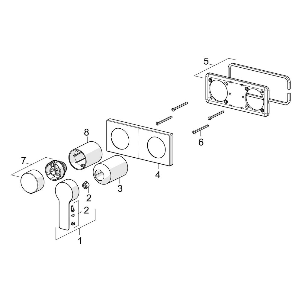 Hansa Ligna Einhebelmischer Fertigmontageset für Wanne/Brause, Rosette eckig, 4.0 Platt... HANSA-44559583 4057304014871 (Abb. 7)