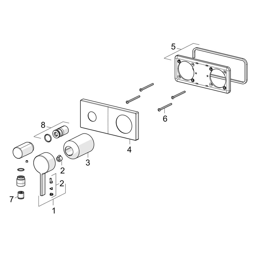Hansa Loft Einhebelmischer Fertigmontageset für Brausebatterie 5763 Rosette eckig 4.0 P... HANSA-57639583 4057304014857 (Abb. 7)