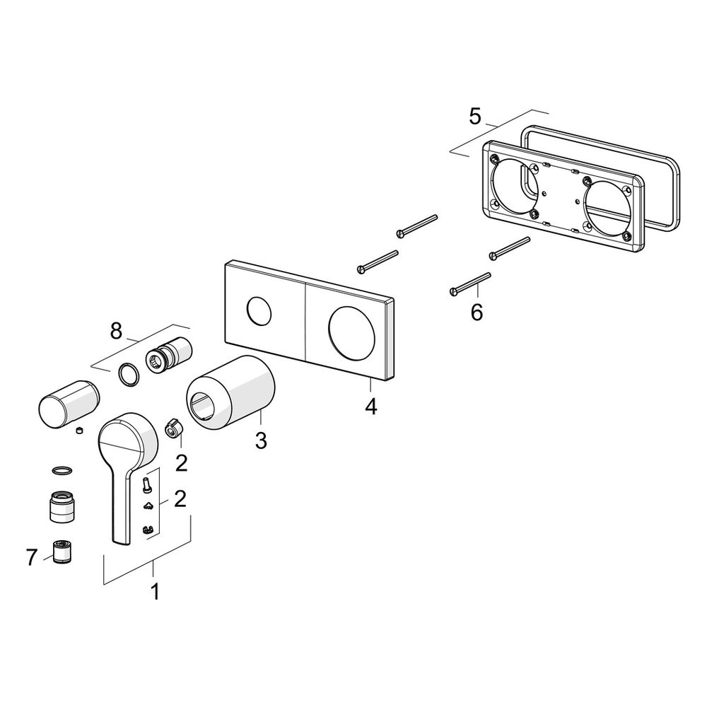 Hansa Ronda Einhebelmischer Fertigmontageset für Brausebatterie 4458 Rosette eckig 4.0 ... HANSA-44589583 4057304014833 (Abb. 7)