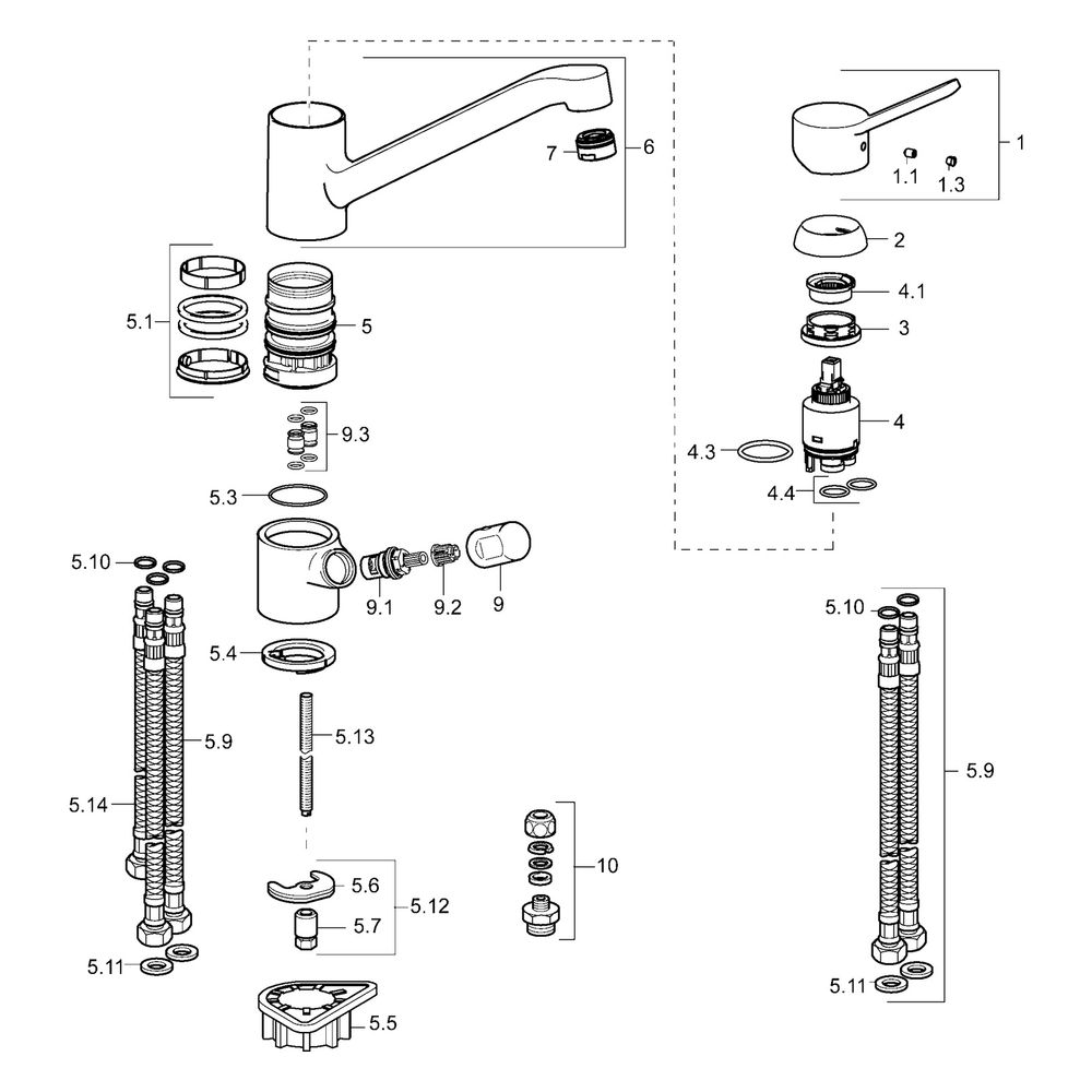 Hansa Primo Einhebel-Küchenarmatur mit Spülmaschinenventil, Ausladung 210mm, DN 15, Chr... HANSA-49502203 4015474261082 (Abb. 5)