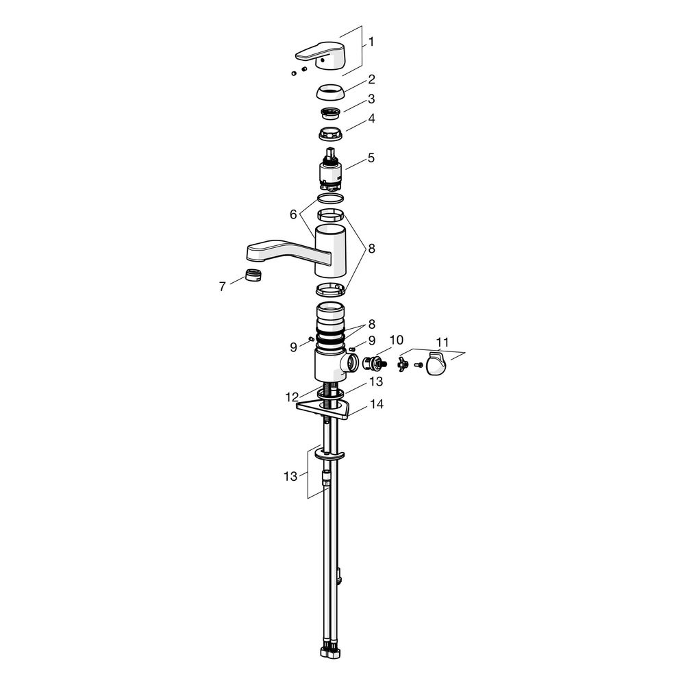 Hansa Polo Einhebel-Küchenarmatur mit Spülmaschinenventil, Ausladung 216mm, DN 15, Chro... HANSA-52662293 4057304002908 (Abb. 7)