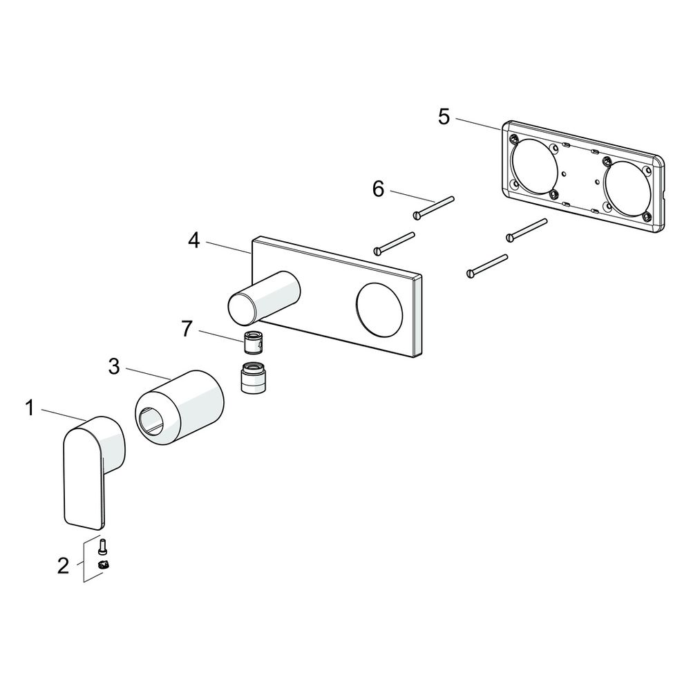 Hansa Stela Einhebel-Fertigset für Brause-Batterie, Rosette eckig, Chrom, 44569573... HANSA-44569573 4057304015281 (Abb. 7)