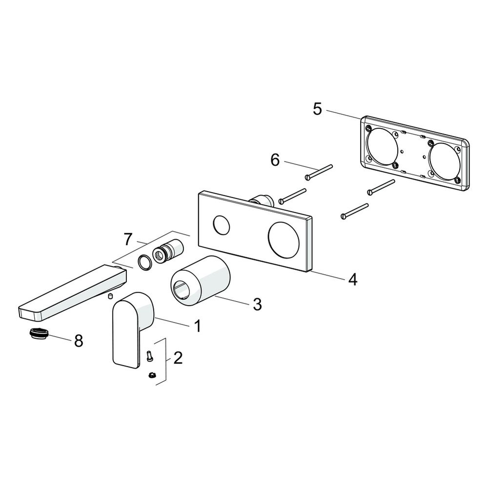 Hansa Stela Einhebelmischer Fertigset für Waschtisch-Batterie 4490 Rosette eckig Auslad... HANSA-44902173 4057304015236 (Abb. 7)