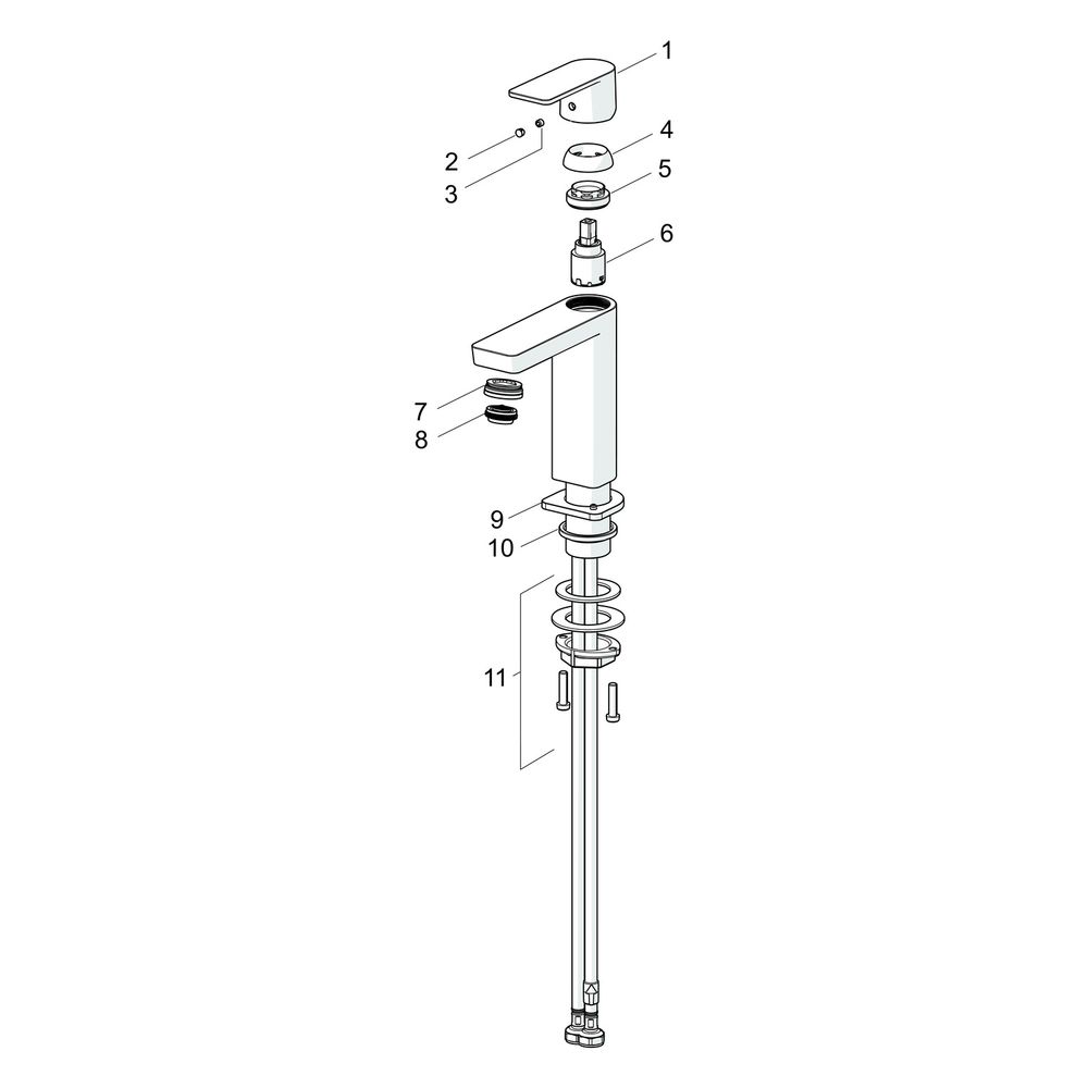Hansa Stela Einhebel-Waschtischbatterie, Ausladung 241mm, Chrom, 57102273... HANSA-57102273 4057304015205 (Abb. 7)