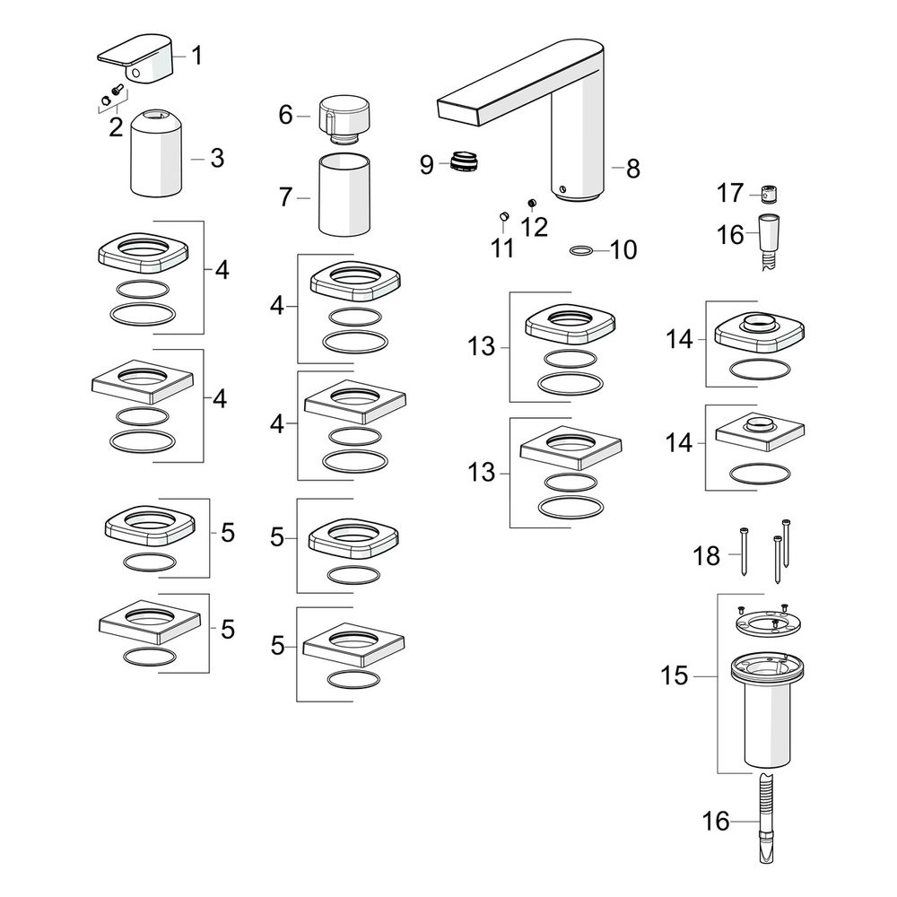 Hansa Stela Einhebel-Fertigmontageset für Wanne/Brause, Rosette eckig, Chrom, 57302473... HANSA-57302473 4057304015328 (Abb. 7)
