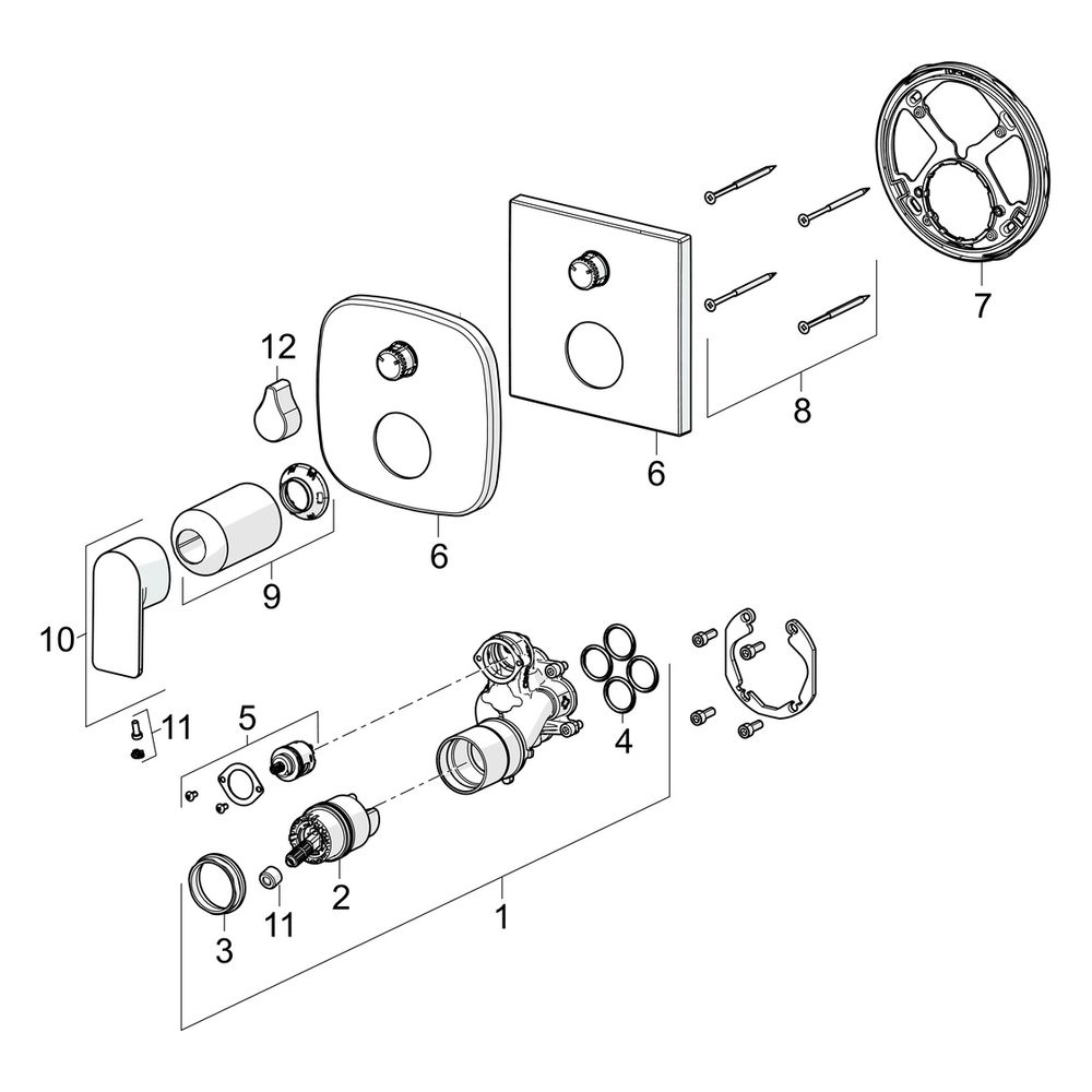Hansa Stela Einhebelmischer Fertigmontageset für Wanne/Brause 8784 Rosette soft edge Ch... HANSA-87849173 4057304015274 (Abb. 7)