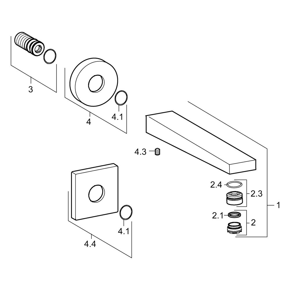 Hansa Loft Auslauf, Rosette eckig/rund, Länge 197mm, Ausladung 197mm, DN 15, Chrom... HANSA-57652100 4015474262225 (Abb. 5)