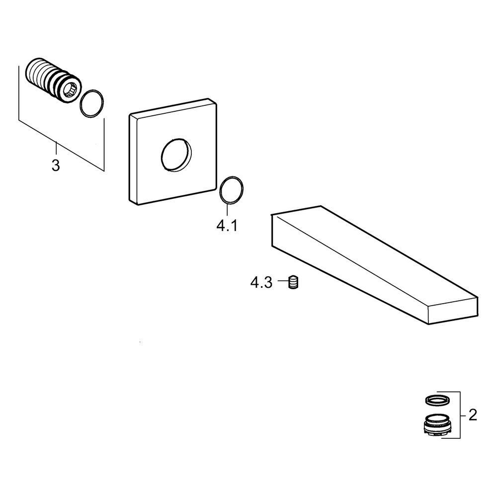 Hansa Loft Auslauf, Rosette eckig/rund, Länge 197mm, Ausladung 197mm, DN 15, Matt-Sch... HANSA-5765210033 4057304015717 (Abb. 7)