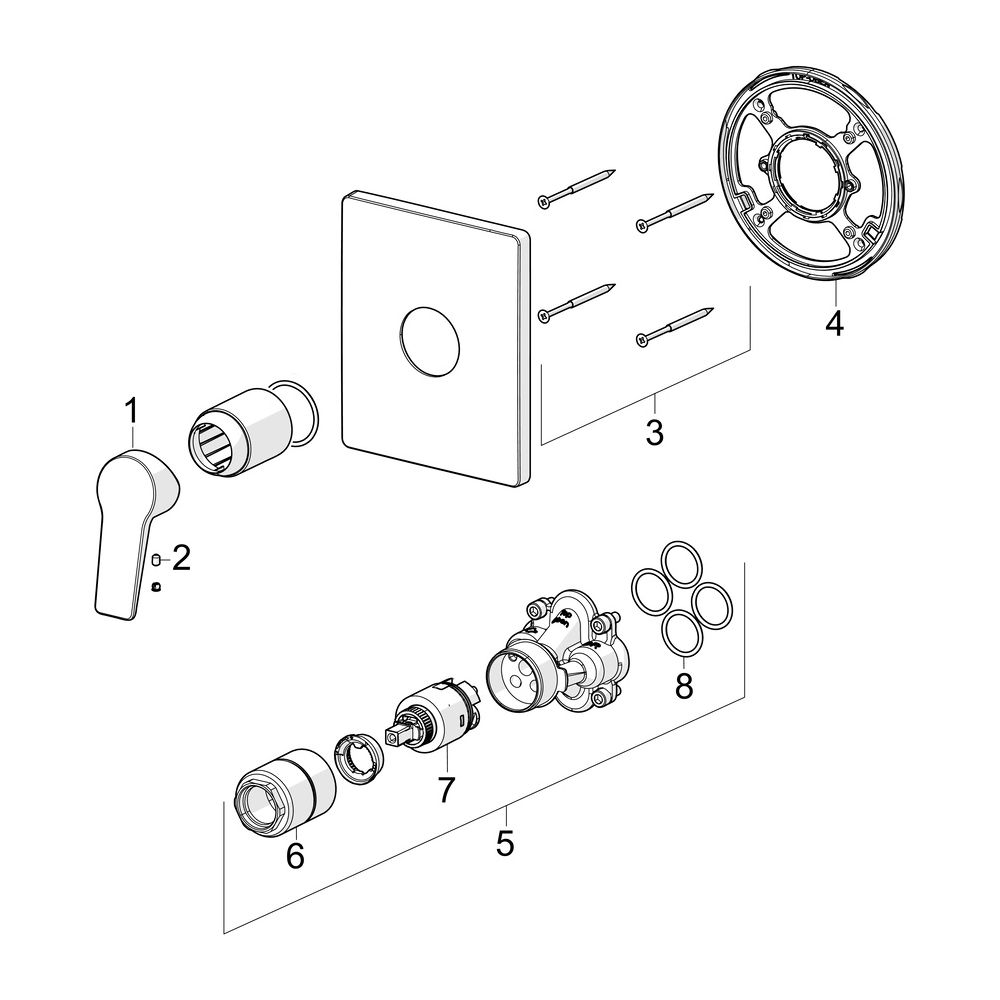 Hansa Twist Einhebelmischer Fertigset für Brause-Batterie 8985 Rosette eckig Matt-Sch... HANSA-8985908333 4057304015823 (Abb. 7)