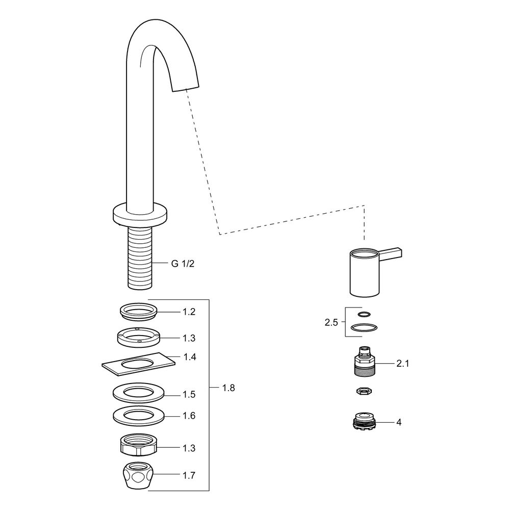 Hansa Nova Einhebel-Waschtischbatterie, Ausladung 131mm, DN 15, Matt-Schwarz, 5091810... HANSA-5091810133 4057304015755 (Abb. 7)