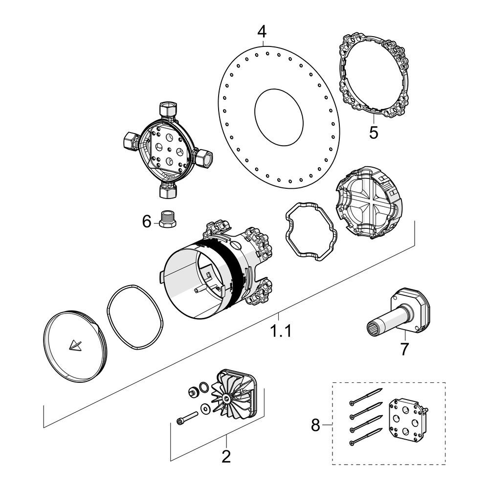 Hansa BlueBox Unterputz-Rohbauset Bade- und Brausearmatur, G 1/2", DN 15, 80000000... HANSA-80000000 4015474278042 (Abb. 7)