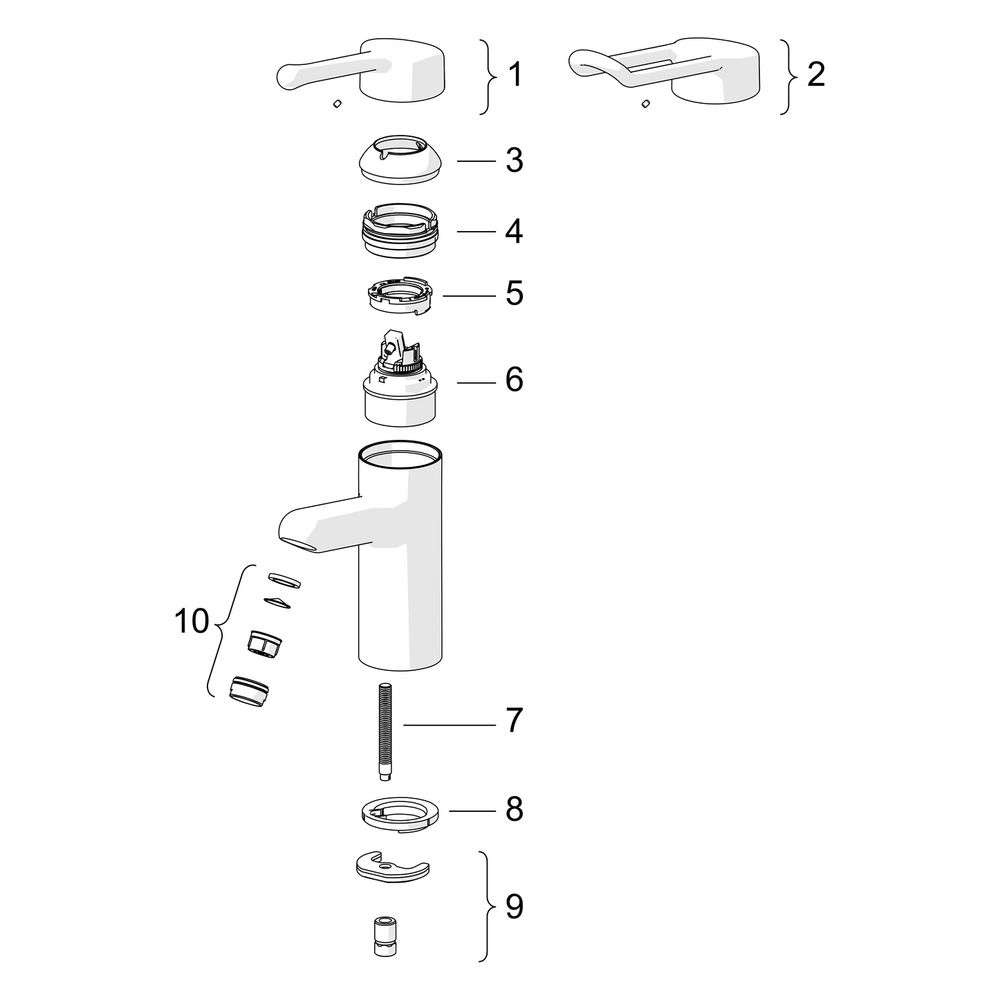 Hansa Medipro Einhebel-Waschtischbatterie, Kupferrohr, Bügelhebel, Bedienhebel lang, Au... HANSA-01622195 4015474267015 (Abb. 5)
