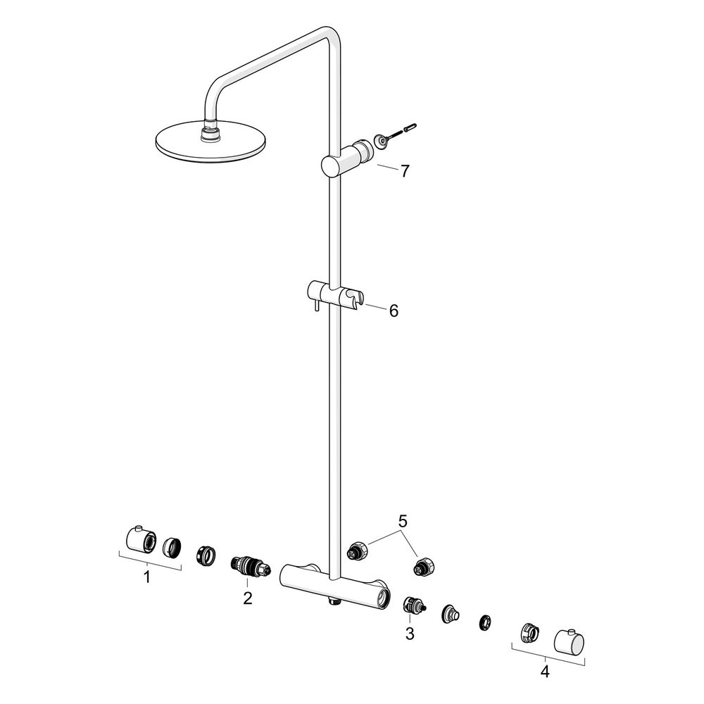 Hansa Unita Eco Regenbrause-Duscharmatur 5814 3-strahlig Ausladung 470-495mm Chrom Kopf... HANSA-58149113 4057304016080 (Abb. 7)