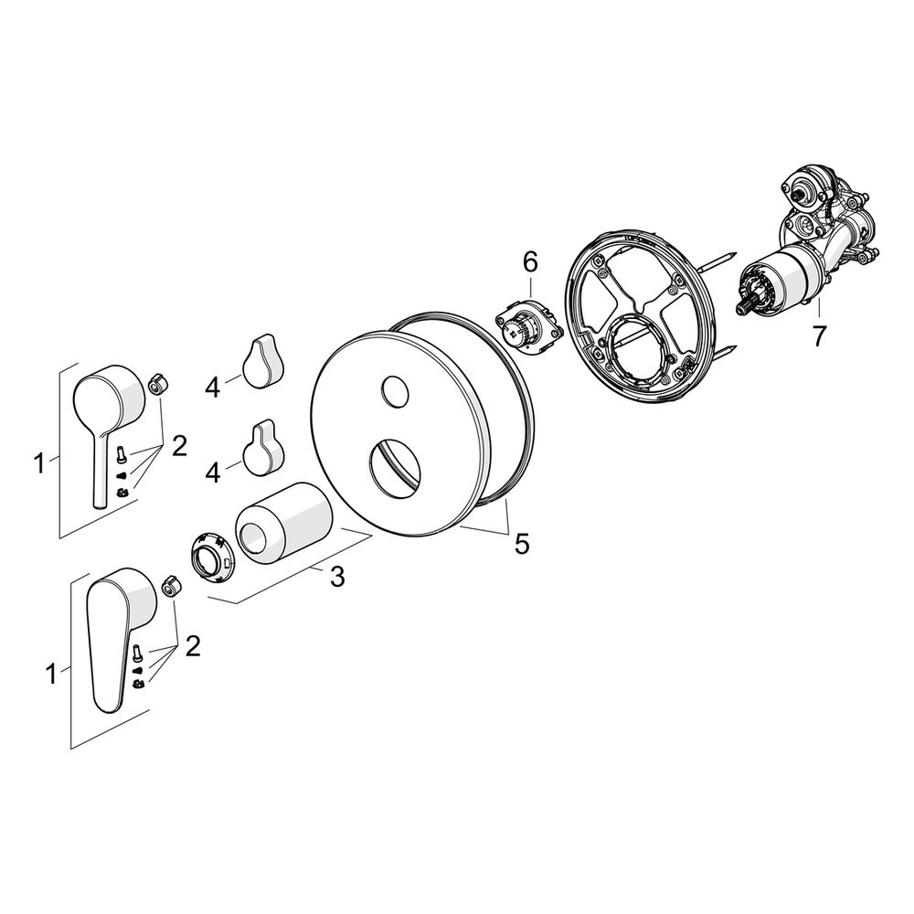 Hansa Vantis Einhebelmischer Fertigmontageset für Wanne/Brause 8260 Rosette rund mit Si... HANSA-82603063 4057304017377 (Abb. 7)
