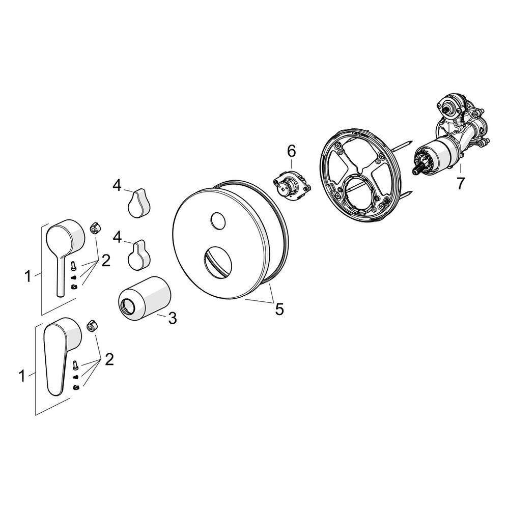 Hansa Vantis Einhebelmischer Fertigmontageset für Wanne/Brause 8260 Rosette rund Chrom ... HANSA-82609067 4057304017360 (Abb. 7)