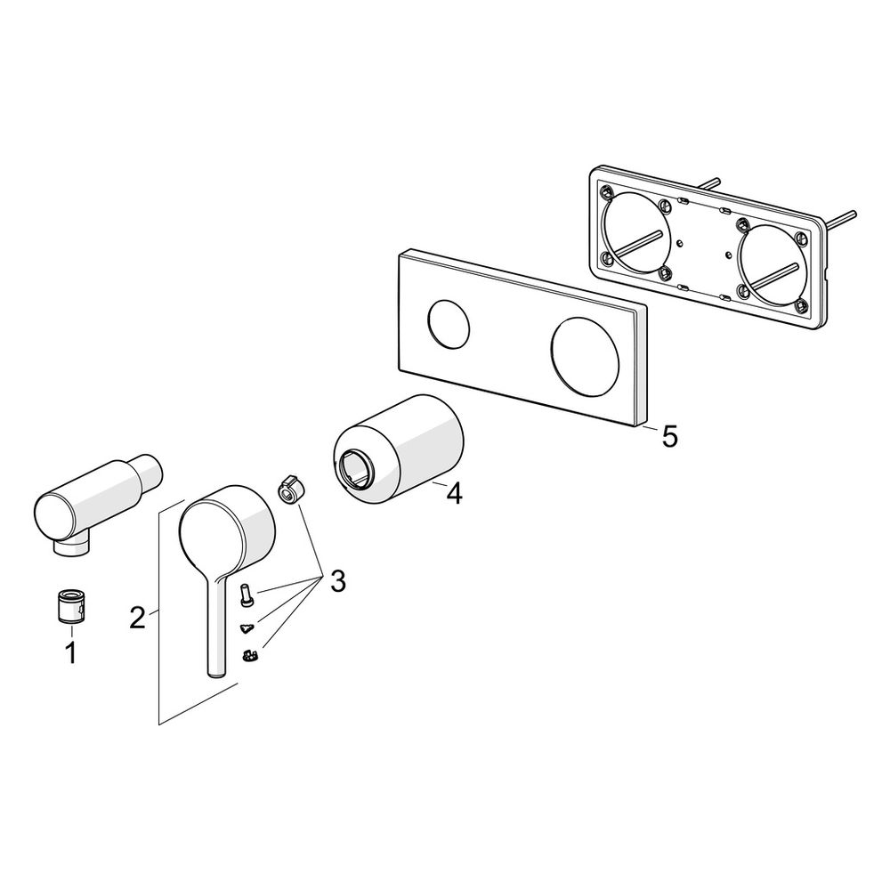 Hansa Vantis Style Einhebel-Fertigmontageset für Brause-Batterie, Rosette eckig, Chrom,... HANSA-54819007 4057304017575 (Abb. 7)