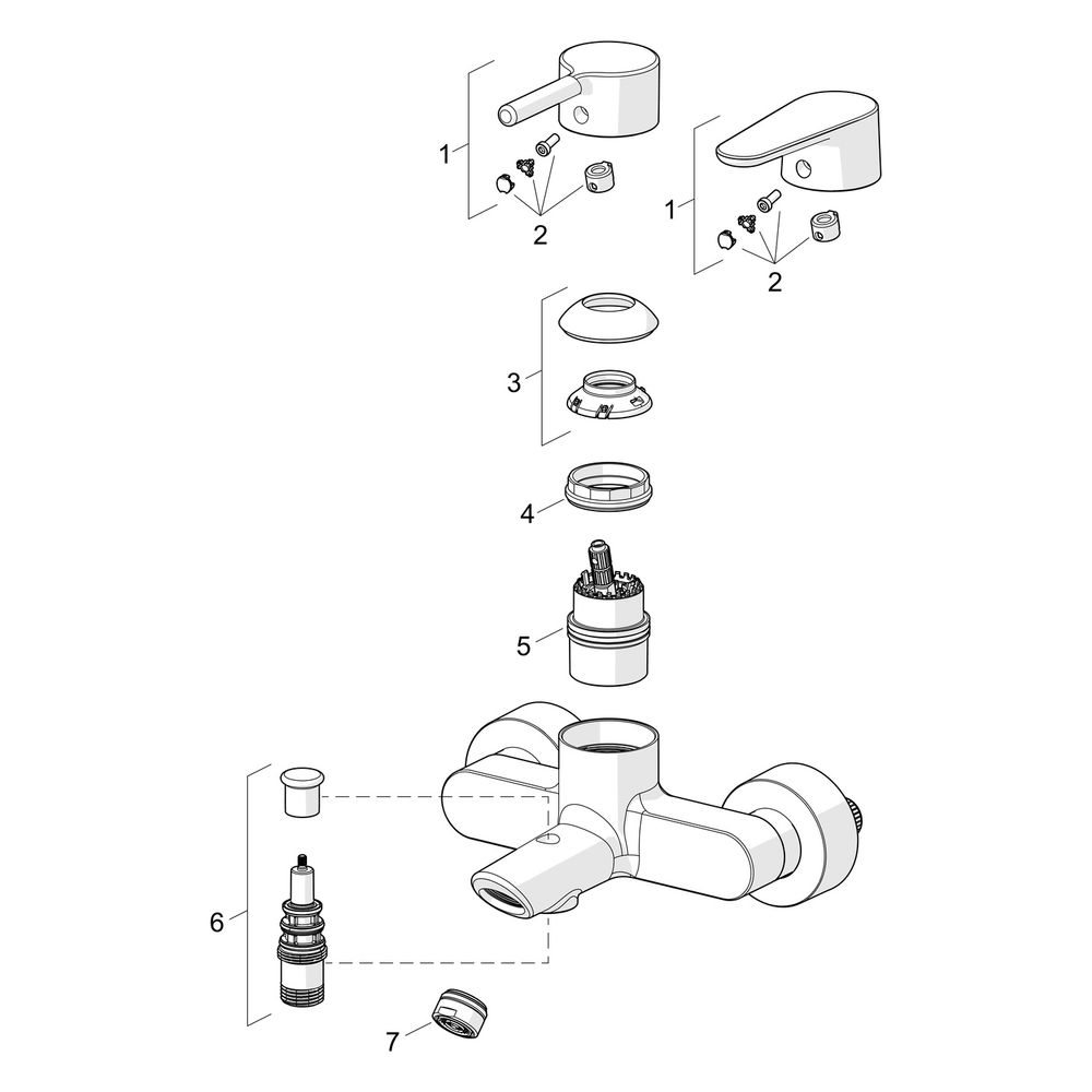 Hansa Vantis Einhebel-Wannenfüll- und Brausebatterie, Ausladung 154mm, Pinhebel, Chrom,... HANSA-52442267 4057304017322 (Abb. 7)