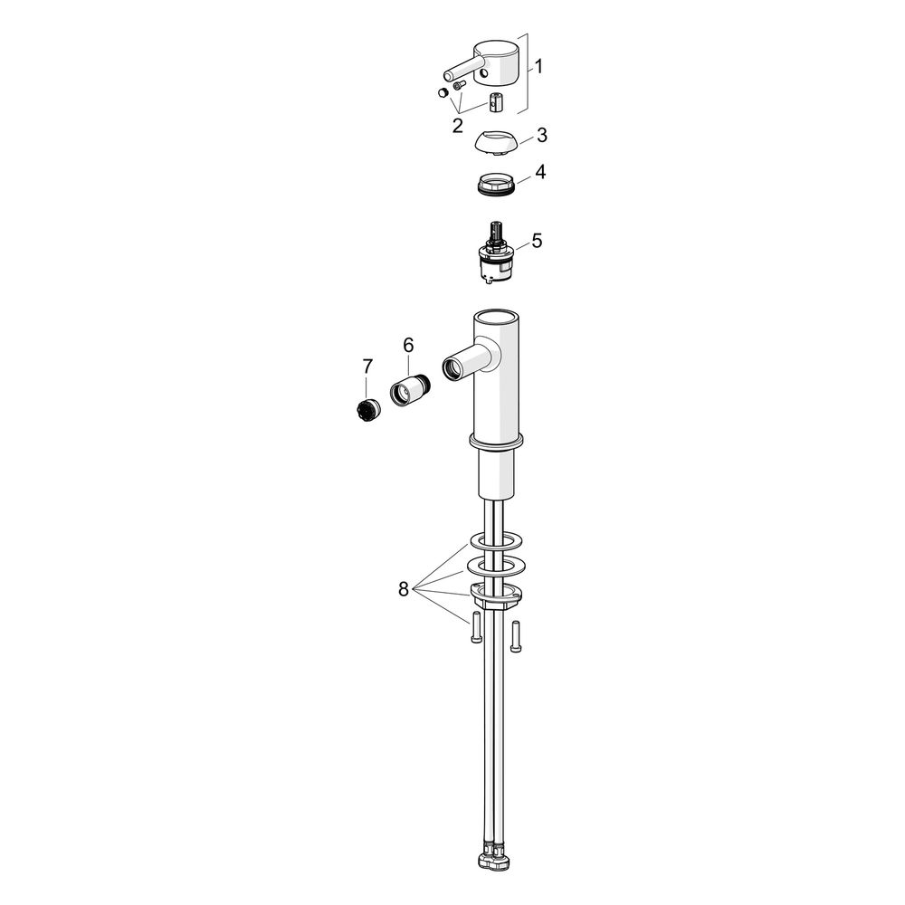 Hansa Vantis Einhebelmischer Bidetbatterie Style 5463 Ablaufgarnitur mit Zugstange Ausl... HANSA-54632207 4057304017506 (Abb. 7)