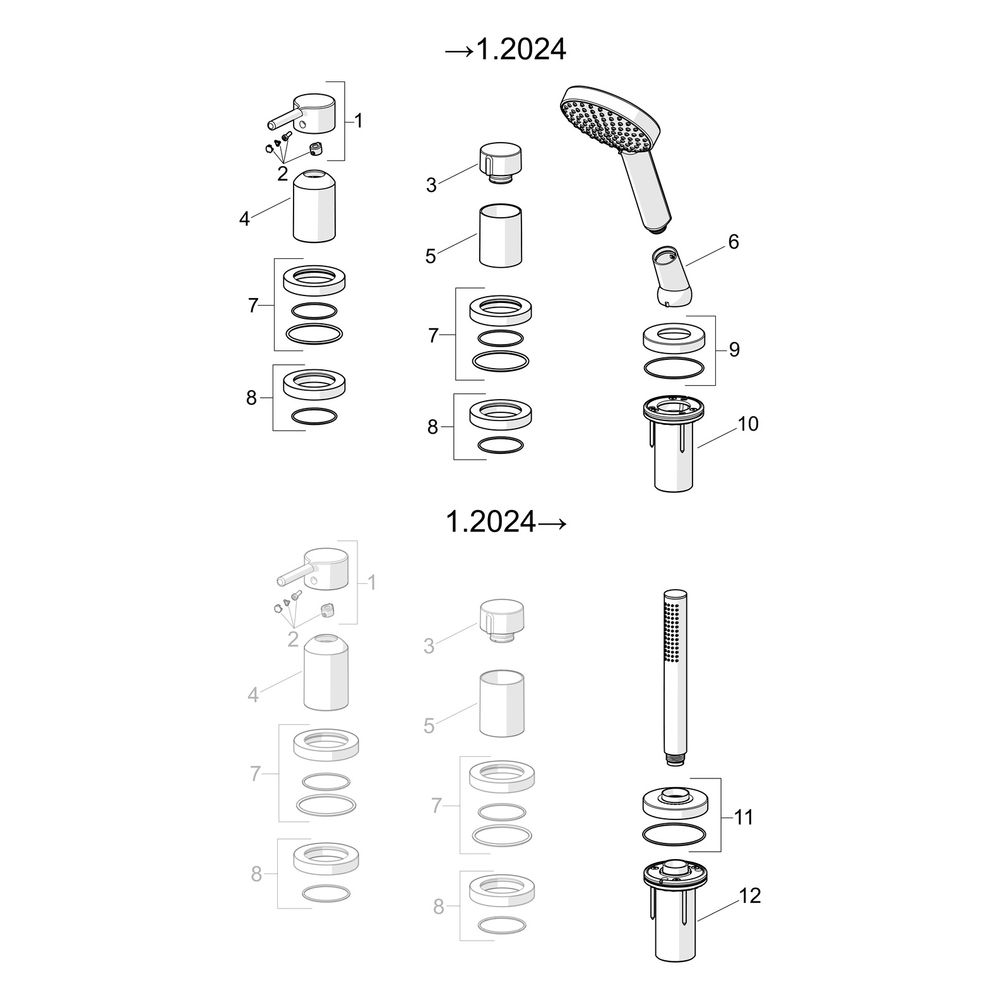 Hansa Vantis Style Einhebel-Fertigmontageset für Wanne/Brause, Rosette rund, 1-strahlig... HANSA-54709007 4057304017537 (Abb. 7)