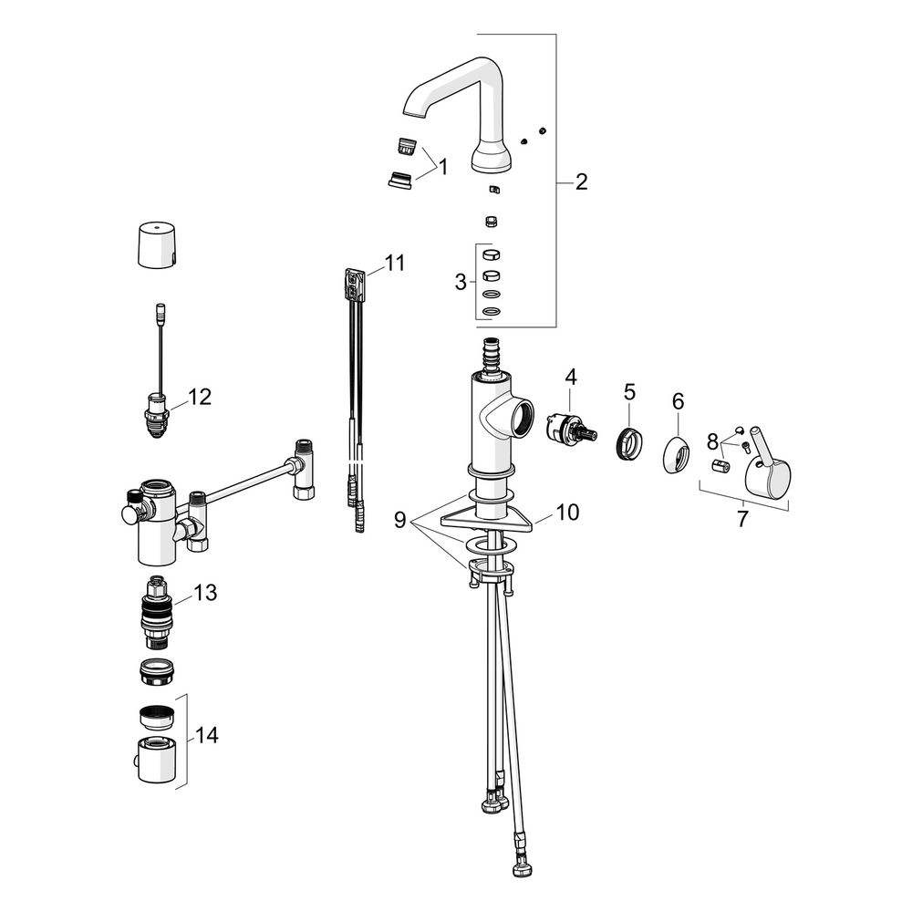 Hansa Vantis Style Einhebel-Waschtischbatterie, 3V, Bluetooth, Ausladung 147mm, Chrom... HANSA-54602209 4057304017490 (Abb. 7)