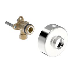 Hansa Winkelkupplung mit Absperrventil, G 3/4"/1/2"/D 12mm, Oras Group, Chrom, 290009... HANSA-290009 6414150103414 (Abb. 1)