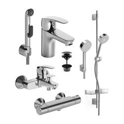 Hansa Pinto Badezimmer Armaturen Paket 4553 DN15 Chrom... HANSA-45530080 4057304010149 (Abb. 1)