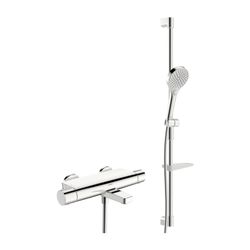 Hansa Optima Wannen- und Brausearmatur, 110mm, Thermostat, 3-strahlig, Messing, Chrom, ... HANSA-48372331 4057304018190 (Abb. 1)