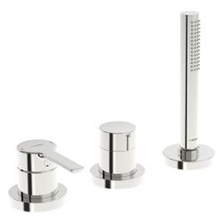 Hansa Ronda Einhebel-Fertigmontageset für Wanne/Brause, Rosette rund, 3-strahlig, 72mm,... HANSA-03419473 4057304014642 (Abb. 1)