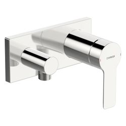 Hansa Ligna Einhebelmischer Fertigmontageset für Brausebatterie 4454 Rosette eckig 4.0 ... HANSA-44549583 4057304014864 (Abb. 1)