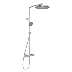Hansa Aurelia Regenbrause-Duscharmatur, Wandmontage, Thermostat, 3-strahlig, Stahl ge... HANSA-4719910380 4057304021428 (Abb. 1)