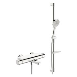 Hansa Optima Wannen- und Brausearmatur, 110mm, Thermostat, 3-strahlig, Messing, Chrom, ... HANSA-48372331 4057304018190 (Abb. 1)