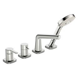 Hansa Designo Style Einhebel-Fertigmontageset für Wanne/Brause, Rosette soft edge, 3-st... HANSA-53122083 4057304007026 (Abb. 1)