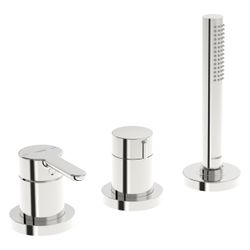 Hansa Designo Style Einhebel-Fertigmontageset für Wanne/Brause, Rosette rund, 3-strahli... HANSA-53259063 4057304006999 (Abb. 1)