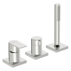 Hansa Stela Einhebel-Fertigmontageset für Wanne/Brause, Rosette eckig, Chrom, 57319473... HANSA-57319473 4057304015335 (Abb. 1)