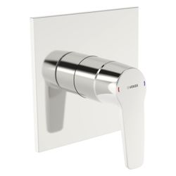 Hansa Polo Einhebel-Duscharmatur, Wandmontage, Fertigmontageset, Rosette eckig, Chrom, ... HANSA-80619023 4057304022685 (Abb. 1)