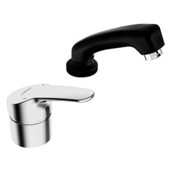 Hansa Mix Einhebel-Einlochbatterie für Friseur-Waschtisch, Rosette rund, DN 15, Chrom, ... HANSA-01262183 4015474271623 (Abb. 1)