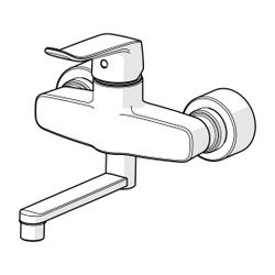 Hansa Clinica Einhebelmischer Waschtischbatterie 0151 Bedienhebel lang Ausladung 227mm ... HANSA-01516283 4057304018909 (Abb. 1)