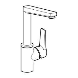 Hansa Twist Einhebelmischer Küchenarmatur 0920 Ausladung 193mm DN15 Matt-Schwarz... HANSA-0920220333 4057304014390 (Abb. 1)