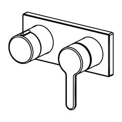 Hansa Designo Einhebelmischer Fertigmontageset für Wanne/Brause Style 4451 Rosette ecki... HANSA-44519583 4057304006906 (Abb. 1)