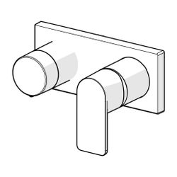 Hansa Stela Einhebelmischer Fertigmontageset für Wanne/Brause 4457 Rosette eckig Chrom... HANSA-44579573 4057304015298 (Abb. 1)