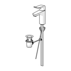 Hansa Clinica Einhebelmischer Waschtischbatterie 4501 Kupferrohr Zugstangenablaufgarnit... HANSA-45012183 4057304013096 (Abb. 1)