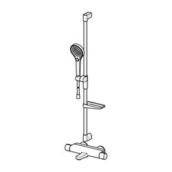 Hansa Optima Wannen- und Brausearmatur, 110mm, Thermostat, 3-strahlig, Messing, Chrom, ... HANSA-48372331 4057304018190 (Abb. 1)