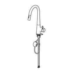 Hansa Designo Style Einhebel-Küchenarmatur, Standmontage, 2-strahlig, ausziehbar, Sta... HANSA-5136228380 4057304020193 (Abb. 1)