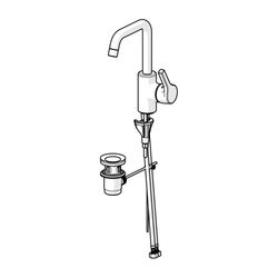 Hansa Paleno Einhebel-Waschtischarmatur, Standmontage, DN 15, Ausladung 152mm, mit Zugs... HANSA-56372203 4057304012020 (Abb. 1)