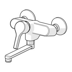Hansa Paleno Einhebel-Waschtisch- und Küchenarmatur, Ausladung 242mm, DN 15, Chrom, 563... HANSA-56382203 4057304012051 (Abb. 1)