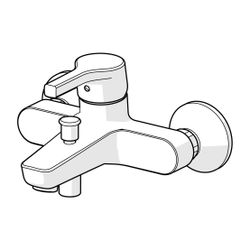 Hansa Paleno Einhebel-Wannen- und Brausearmatur, Wandmontage, DN 15, Ausladung 164mm, m... HANSA-56452103 4057304012235 (Abb. 1)