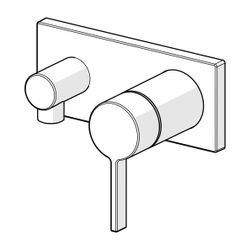 Hansa Loft Einhebelmischer Fertigmontageset für Brausebatterie 5763 Rosette eckig 4.0 P... HANSA-57639583 4057304014857 (Abb. 1)