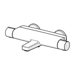 Hansa Optima Wannen- und Brausearmatur Wandmontage Thermostat, mit MagShelf-Ablage, M... HANSA-6513220133 4057304018121 (Abb. 1)